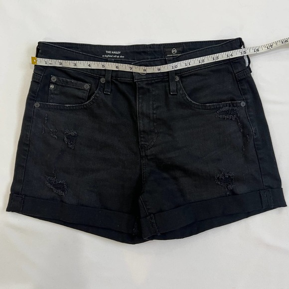 AG Adriano Goldschmied The Hailey Ex Boyfriend Roll Up Jean Short Black Size 26 - Picture 6 of 9